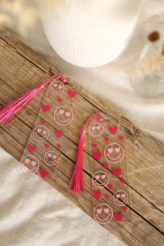 Marque-page acrylique coeur et smiley