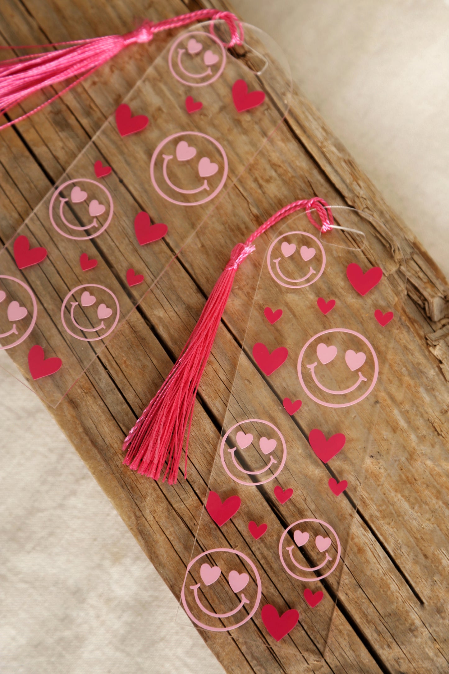 Marque-page acrylique coeur et smiley
