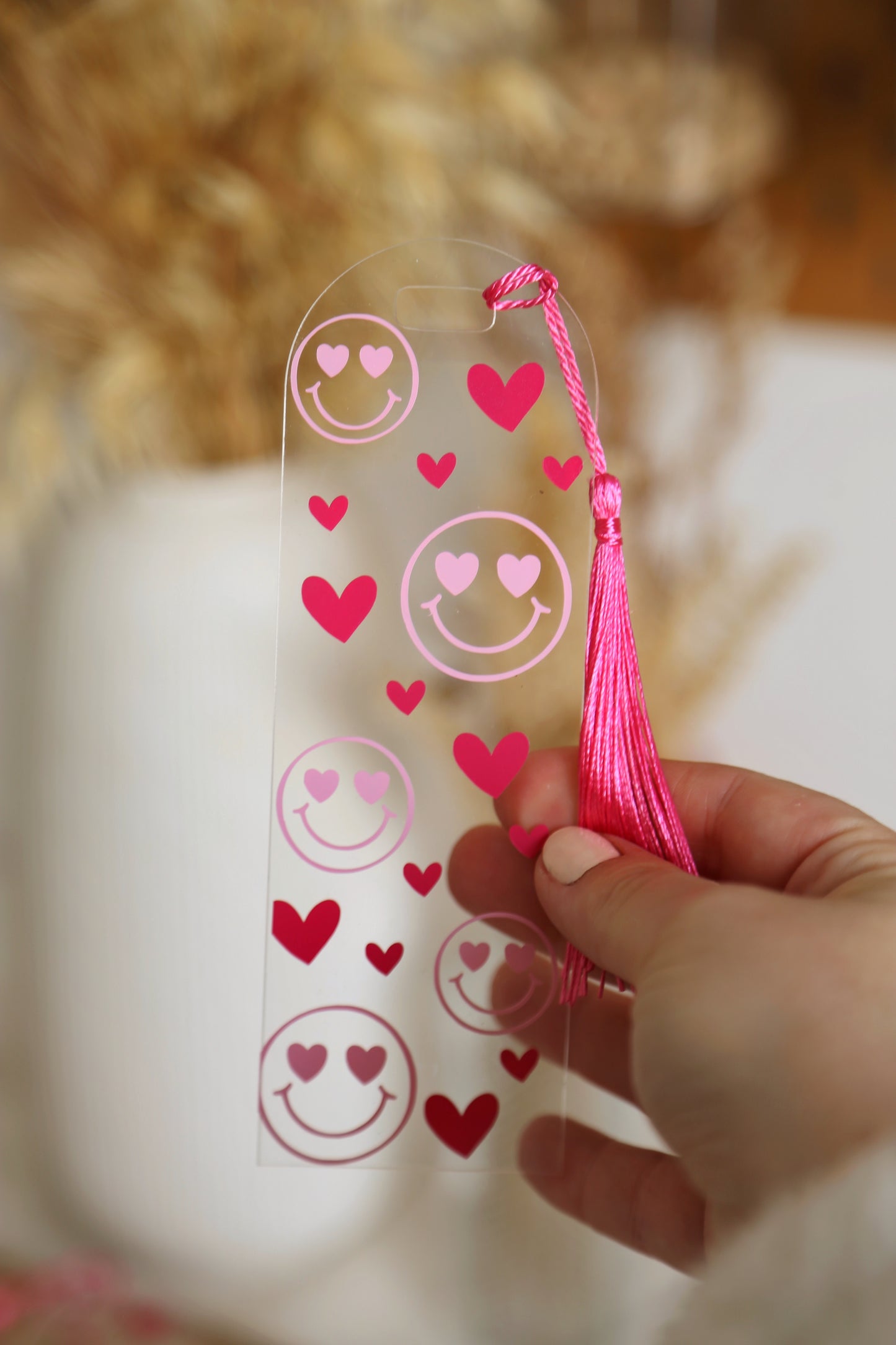 Marque-page acrylique coeur et smiley
